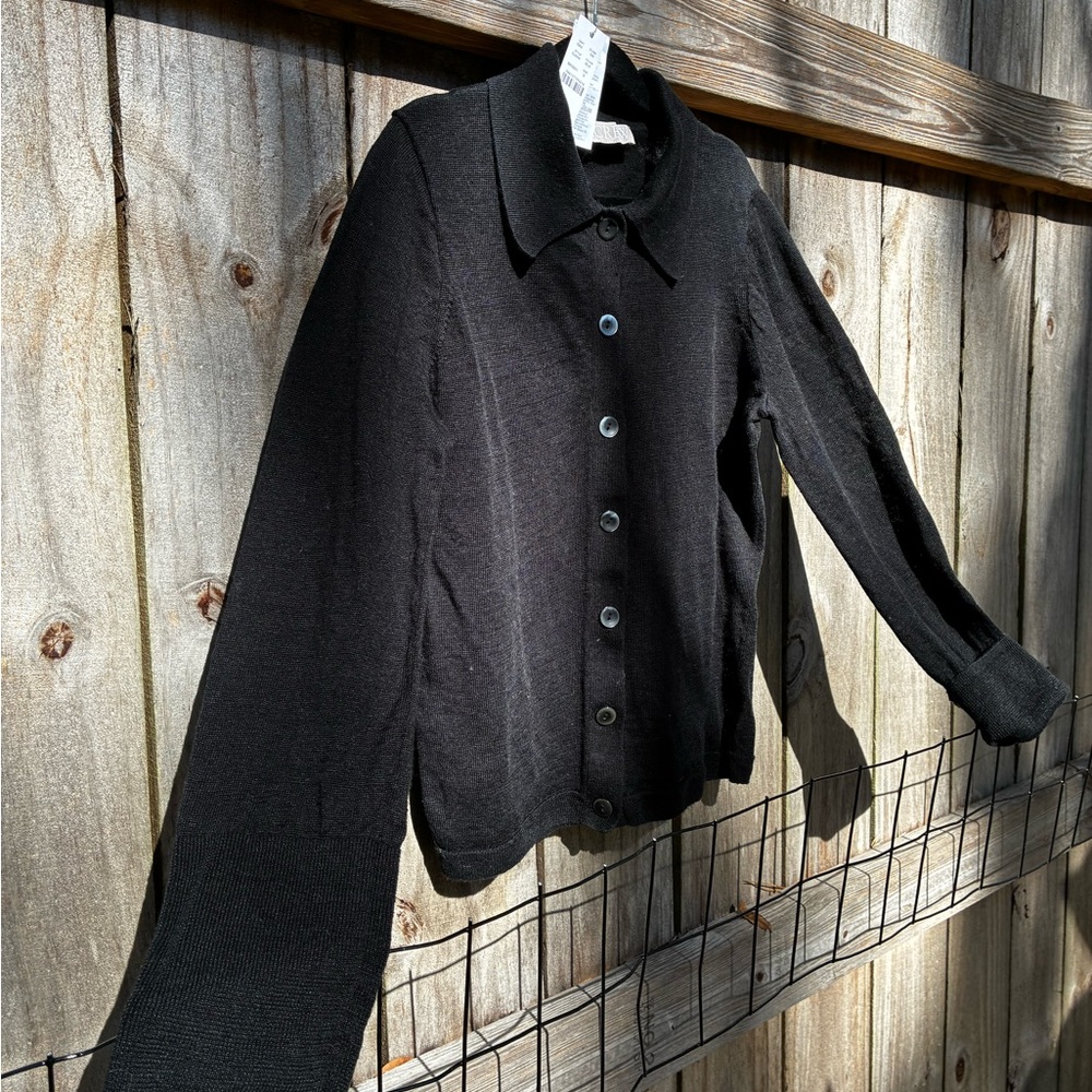J. Crew Midnight Black Button-Up Sweater - Picture 5 of 12